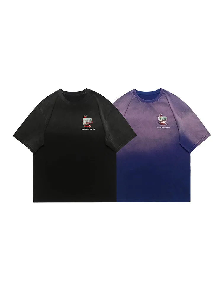 Men'S Tie-Dye Washed Crew Neck Tees