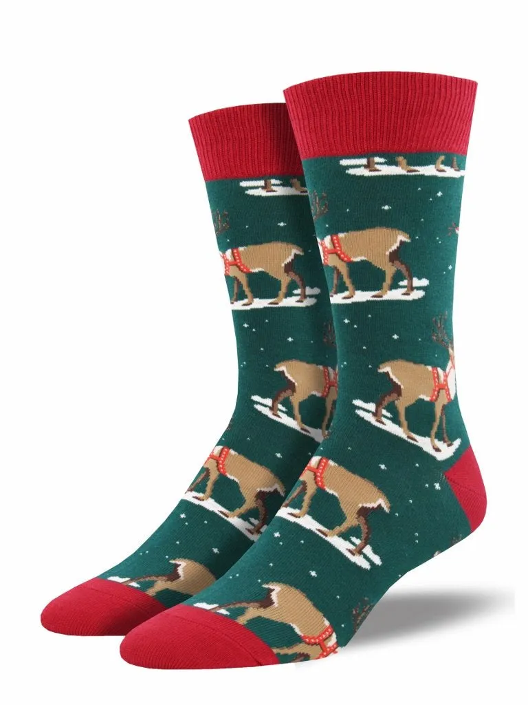 Men's Winter Reindeer Graphic Socks