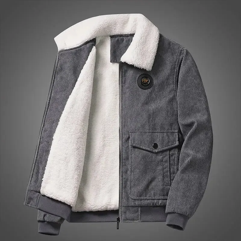 Men’s winter thickened cashmere cotton jacket