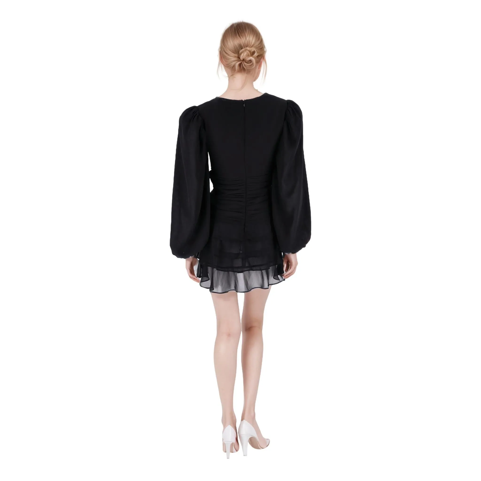 Mergim Lace Cut-Out Detail Tiered Dress. Size 2US