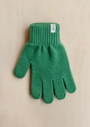 Merino Wool Kids Gloves in Green