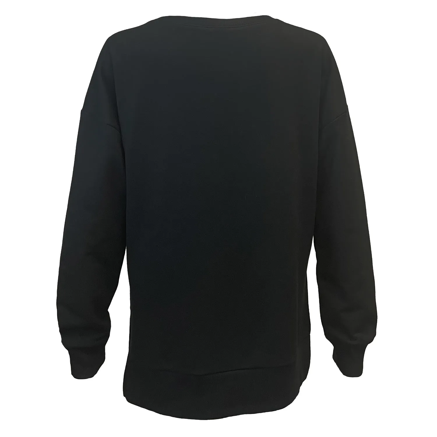 Merry & Bright Chenille Patch Black Boxy Crew