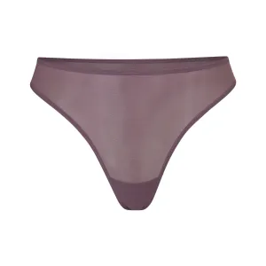 MESH BUILT UP THONG | PLUM