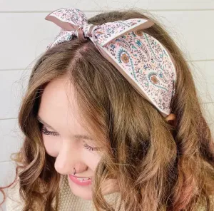 Mia Headband Pink Paisley