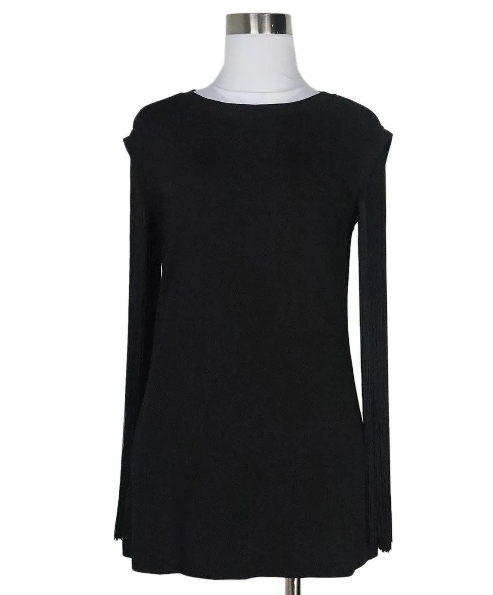 Michael Kors Black Fringe Top sz 4