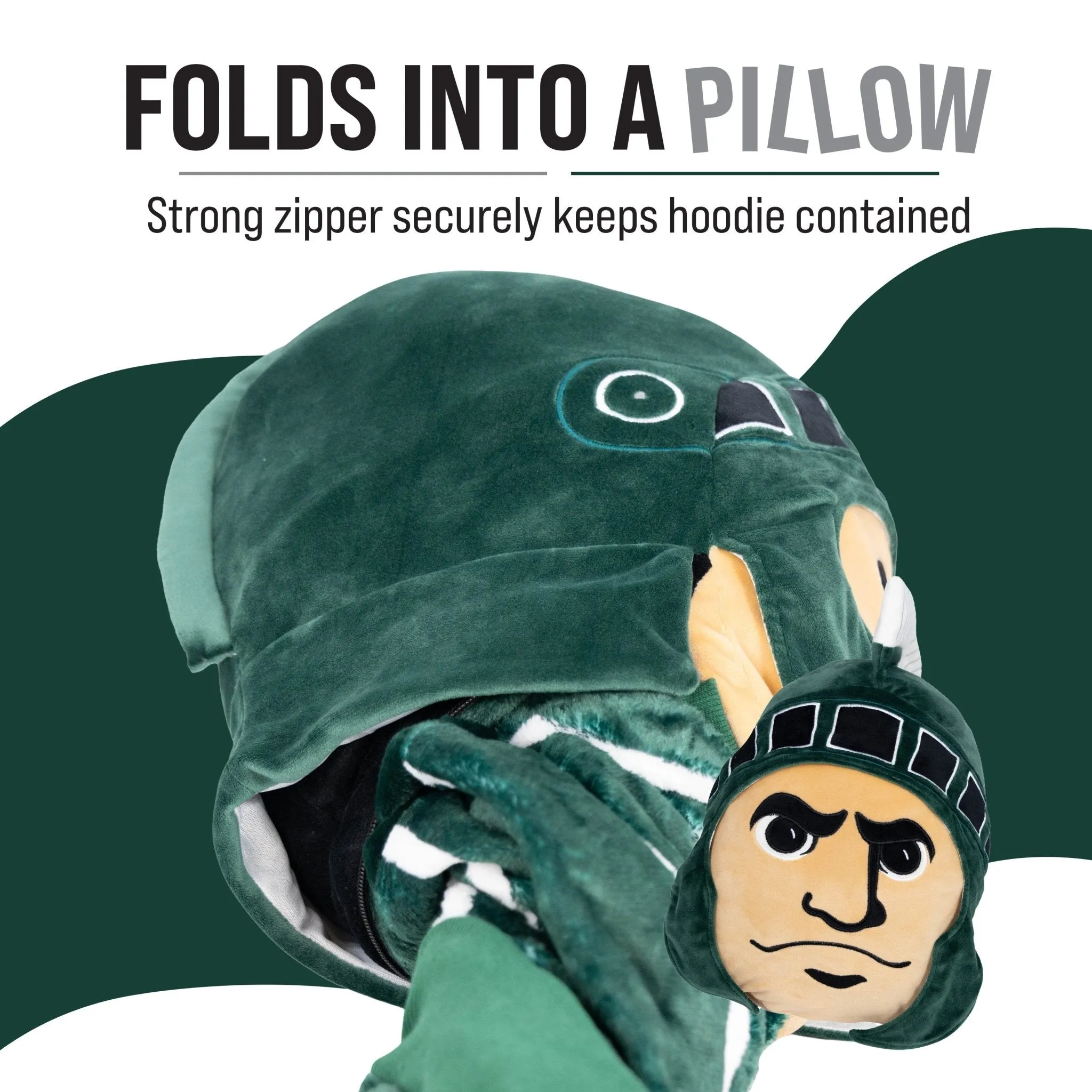 Michigan State University Sparty Snugible | Blanket Hoodie & Pillow