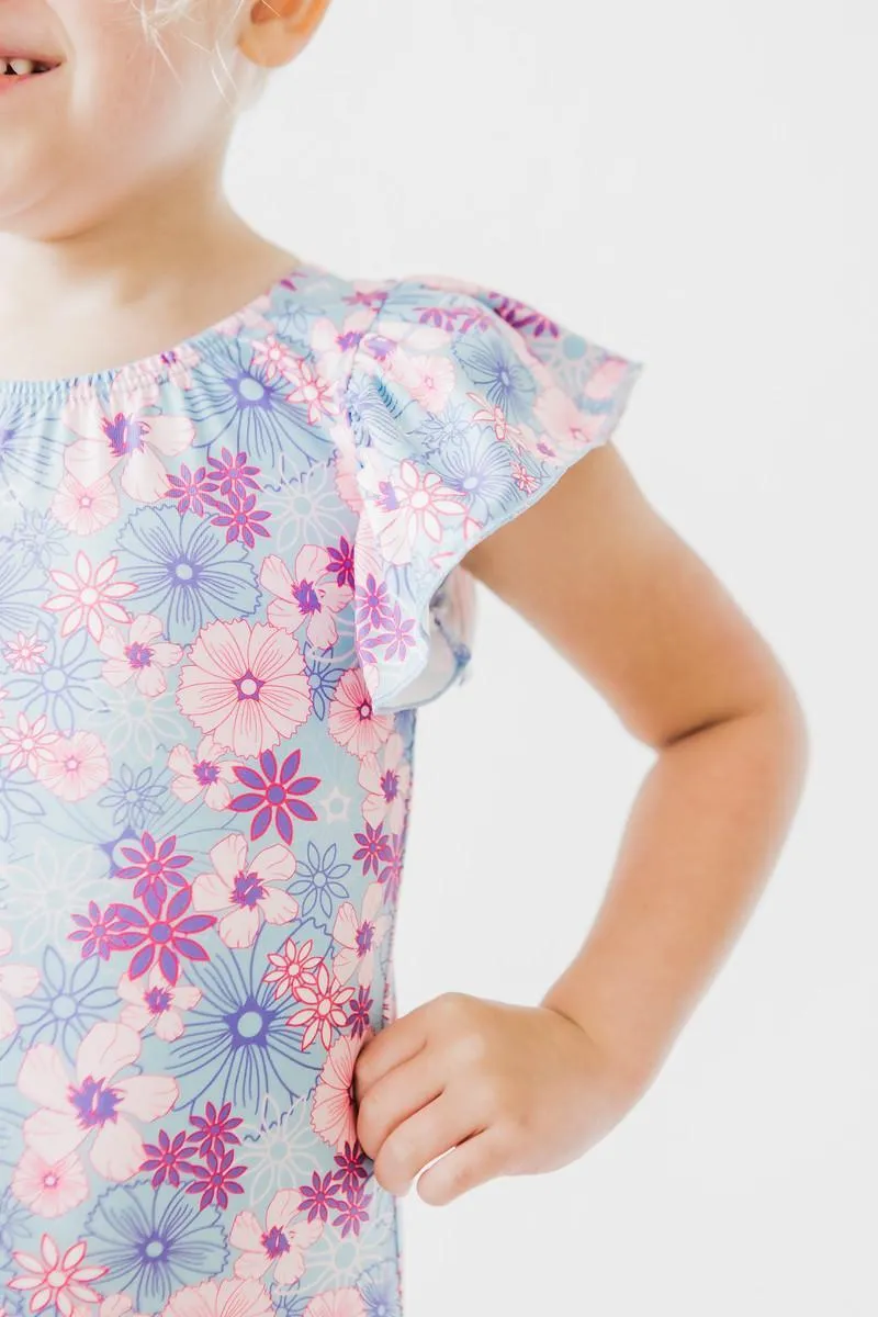 Mila & Rose:  Love Blooms S/S Flutter Sleeve Leotard SHIPS SEPARATELY