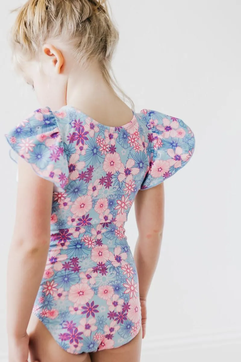 Mila & Rose:  Love Blooms S/S Flutter Sleeve Leotard SHIPS SEPARATELY