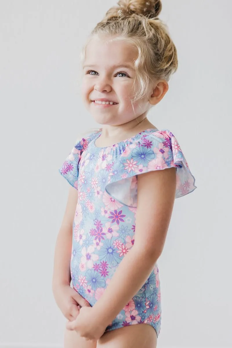 Mila & Rose:  Love Blooms S/S Flutter Sleeve Leotard SHIPS SEPARATELY
