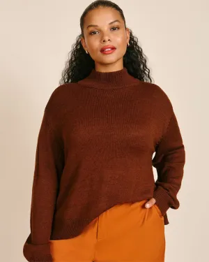 Mila Turtleneck Sweater | Brown
