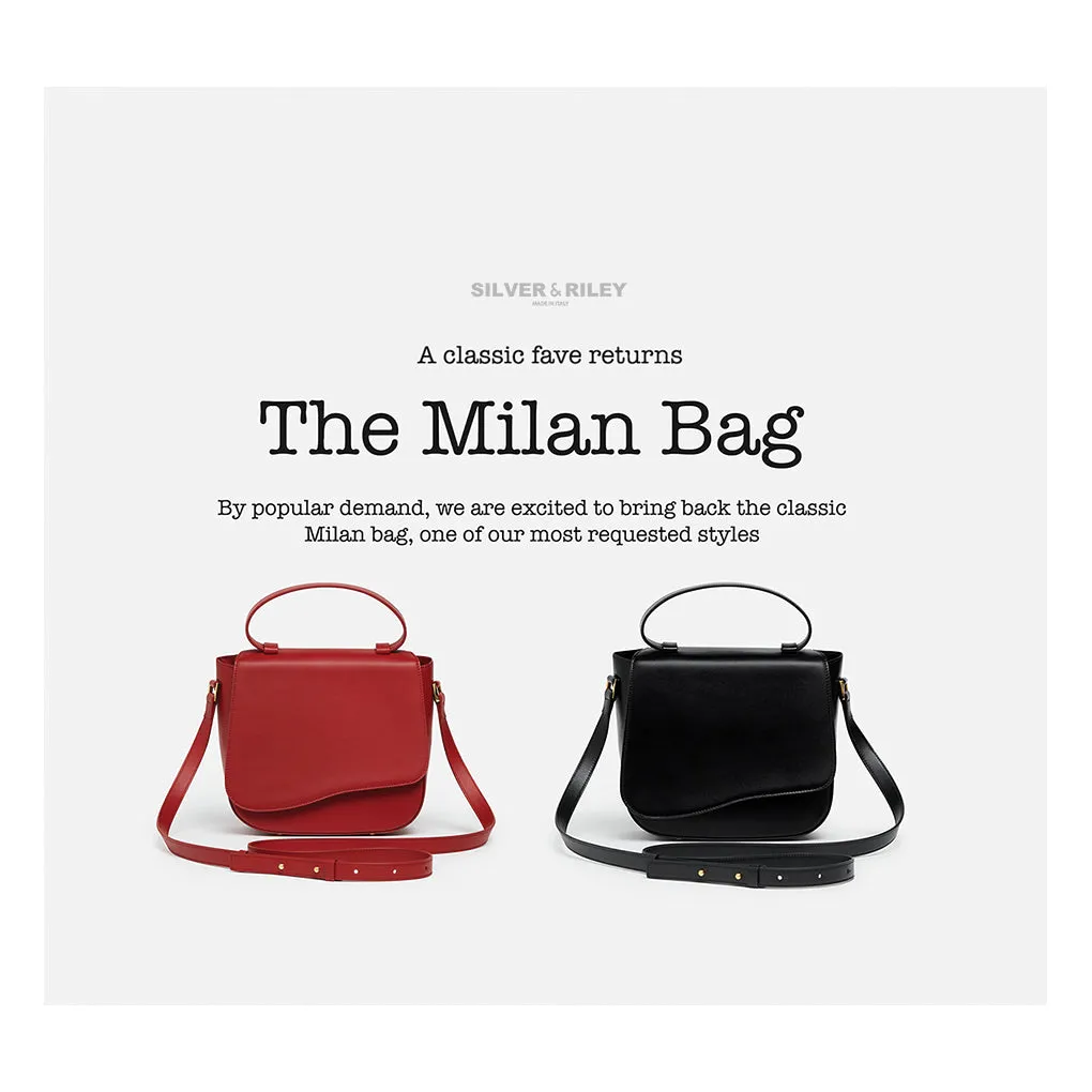 Milan Crossbody Leather Bag in Scarlet Red