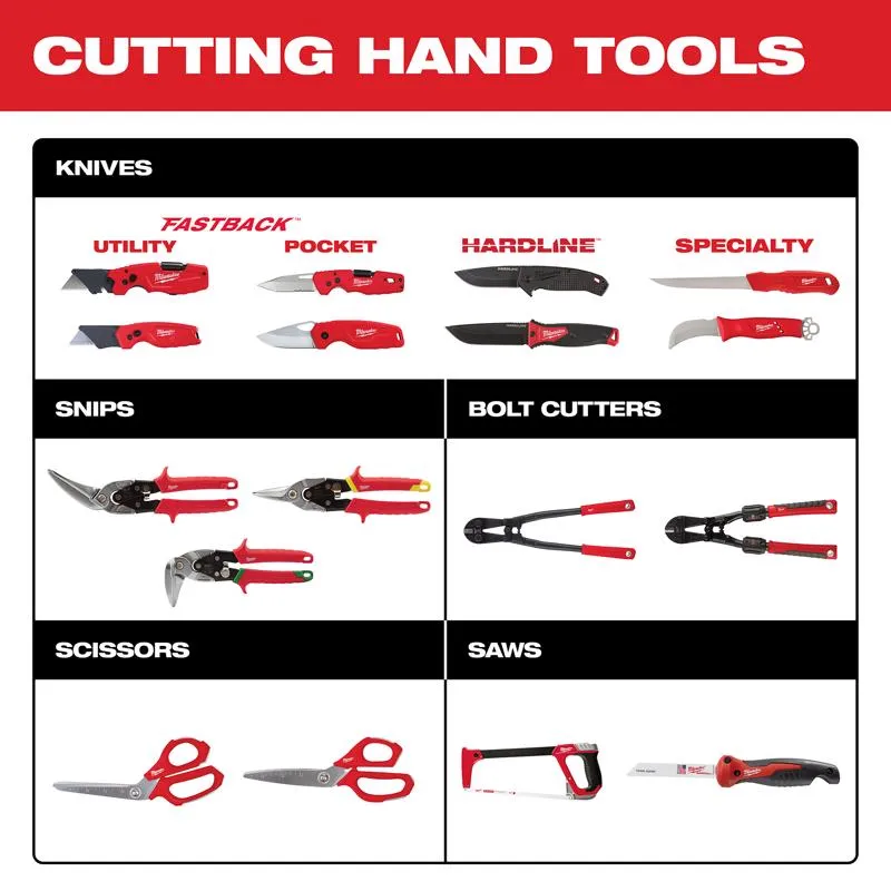 Milwaukee Fastback 6.15 in. Press and Flip Folding Compact Utility Knife Red 1 pc
