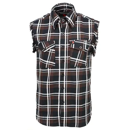 Milwaukee Leather MNG11693 Men’s Classic Black and Brown Button-Down