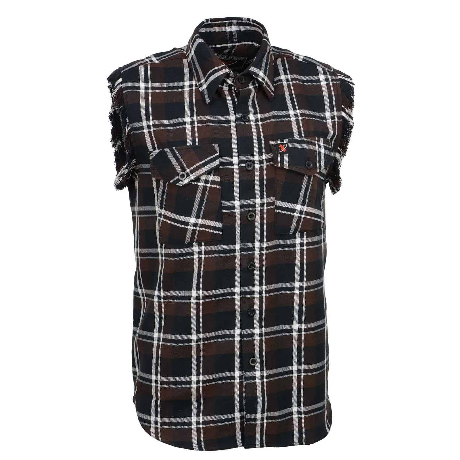Milwaukee Leather MNG11693 Men’s Classic Black and Brown Button-Down