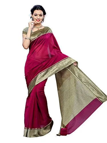 Mimosa Women Kanchipuram Fancy Art Saree With Contrast Blouse (Purple ,3141-7092-AB-MEJ)