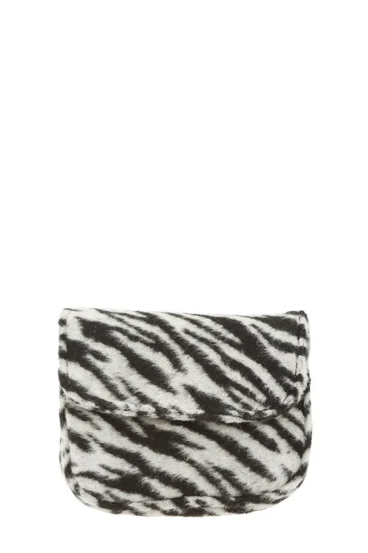 Mini Animal Fur Design Crossbody Bag