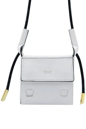 Mini Flap White Leather Pouch