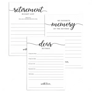 Minimal Calligraphy Retirement Cards Printable