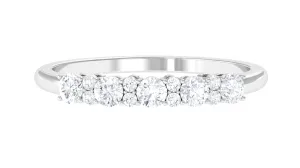 Minimal Round Moissanite Simple Half Eternity Ring