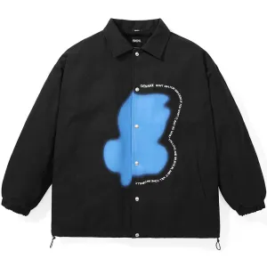 Minimalist Front Graffiti Padded Coat