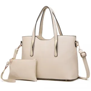 Miss Lulu PU Leather Handbag & Purse - Elegant Beige Tote with Adjustable Strap for Everyday Use