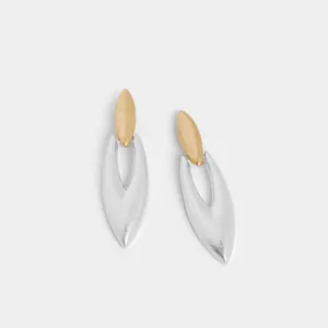 Mixed Metal Bear Tooth Earring