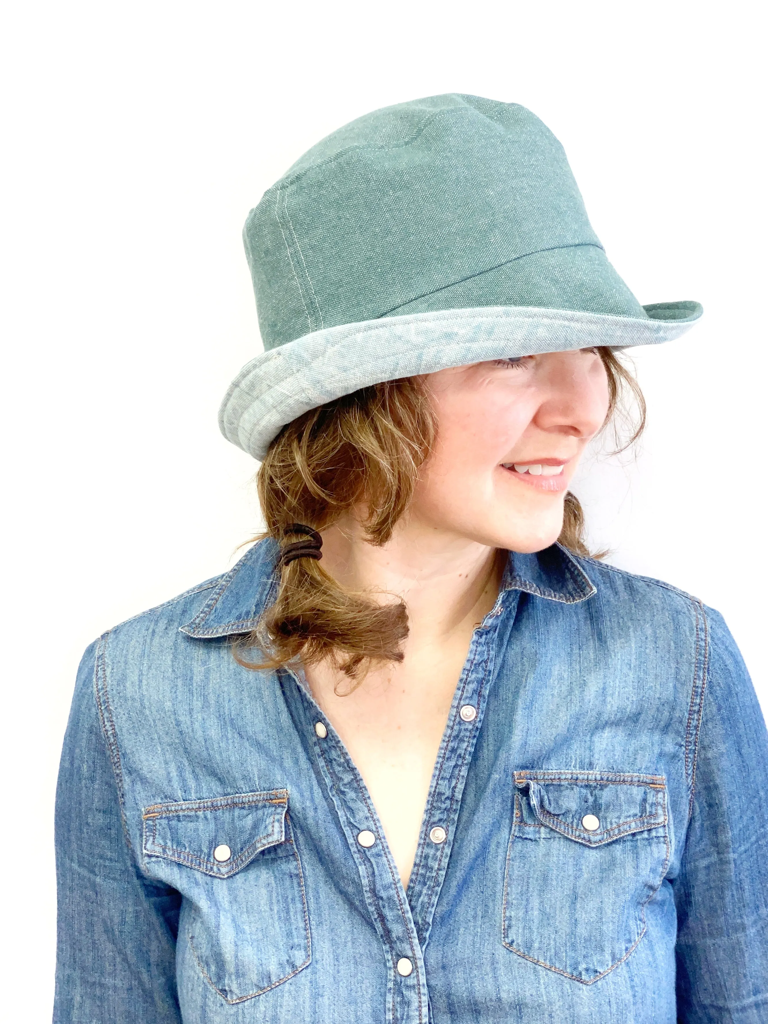 M/L Bucket Hat in Light Aqua and Light Blue Color, Ready to Ship