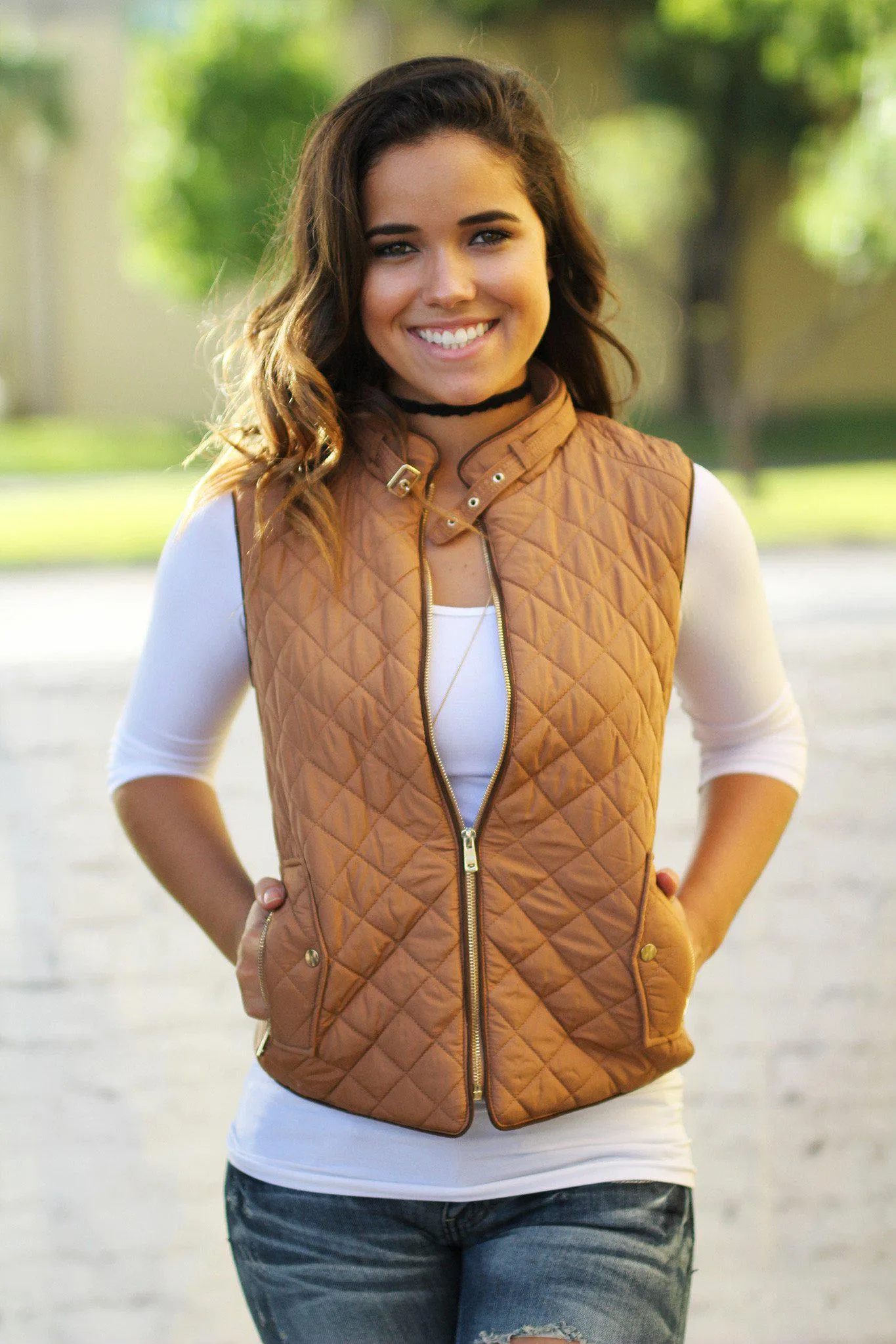 Mocha Quilted Vest