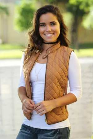 Mocha Quilted Vest