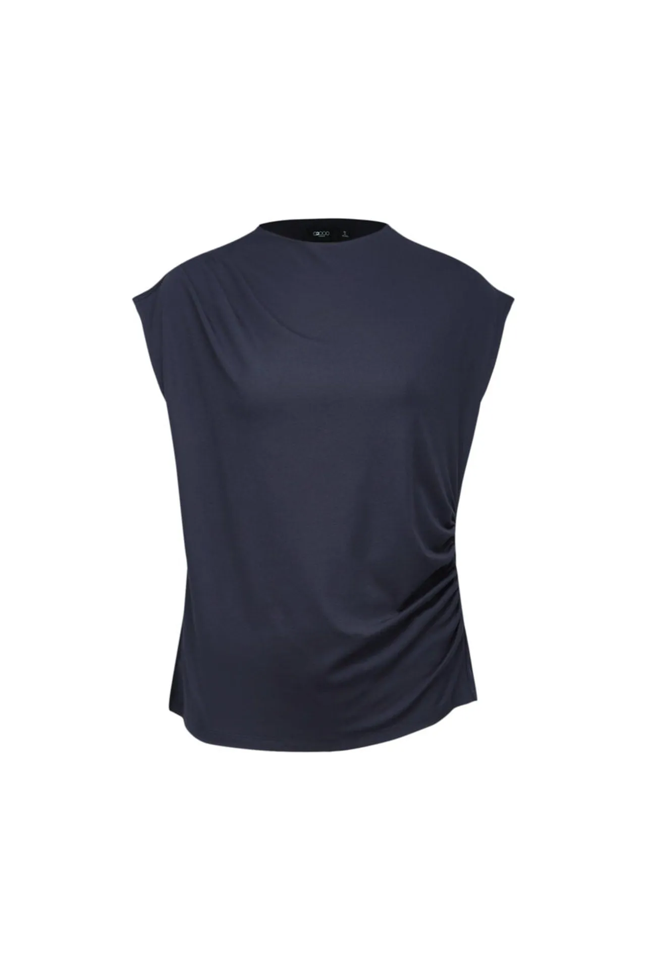 Mock Neck Cap Sleeve Top