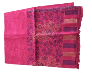 Modal Kani Wool Scarf & Scarves for Women With Zari Work [Pink]