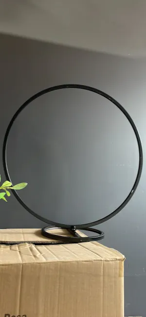Modern Black Metal Stand 24” Diameter Hoop Ring