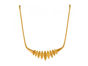 Modern Leaf Motif Gold Necklace