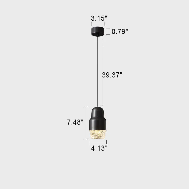 Modern Light Luxury Cylindrical Copper Acrylic LED Pendant Light