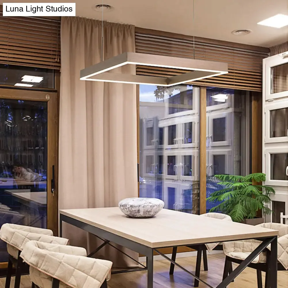 Modern Square Acrylic LED Chandelier - Coffee Finish Pendant Ceiling Light