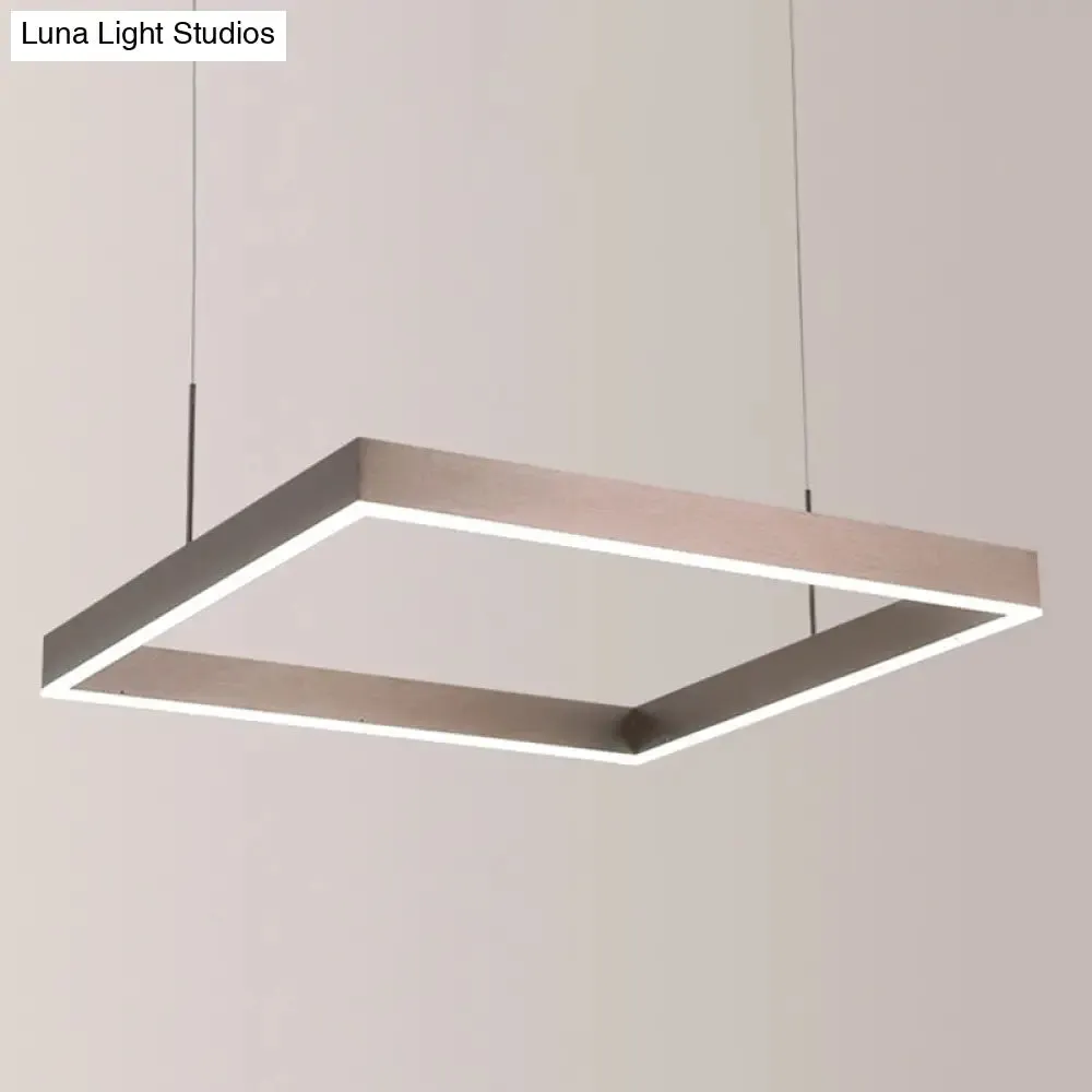 Modern Square Acrylic LED Chandelier - Coffee Finish Pendant Ceiling Light