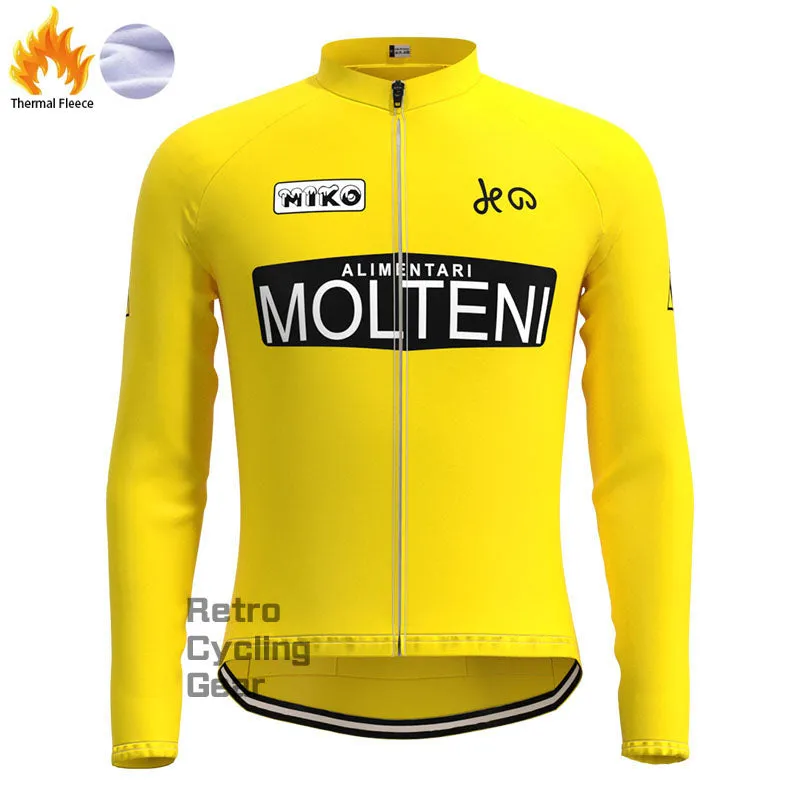 Molteni Yellow Fleece Retro Cycling Kits