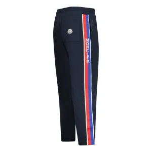 MONCLER 'LUNGO' SWEATPANTS STRIPE NAVY
