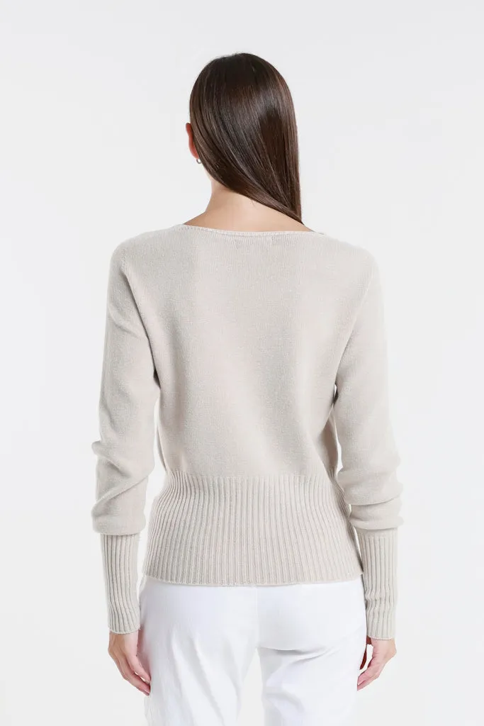 Monica Seriously Soft LS Ribbed Bottom Short Sweater (BLS436)