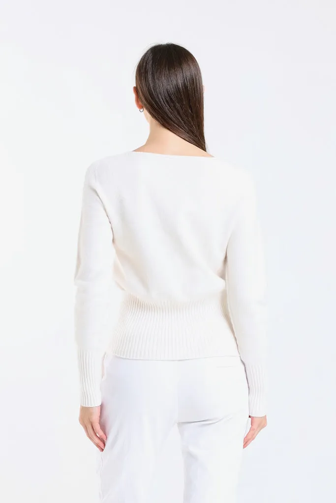 Monica Seriously Soft LS Ribbed Bottom Short Sweater (BLS436)