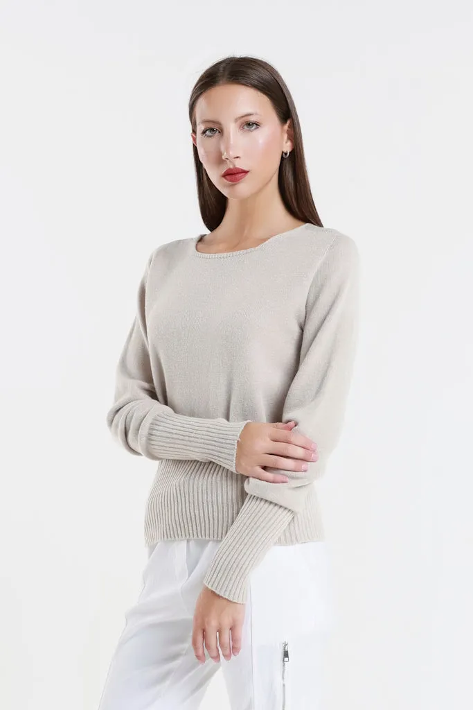 Monica Seriously Soft LS Ribbed Bottom Short Sweater (BLS436)