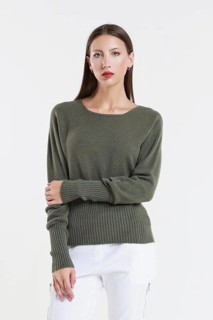 Monica Seriously Soft LS Ribbed Bottom Short Sweater (BLS436)