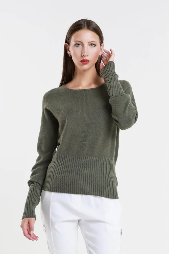 Monica Seriously Soft LS Ribbed Bottom Short Sweater (BLS436)