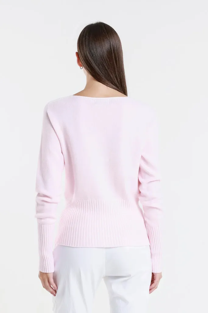 Monica Seriously Soft LS Ribbed Bottom Short Sweater (BLS436)