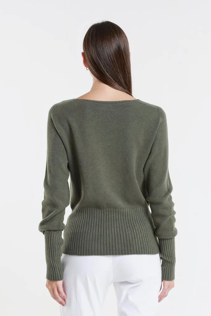 Monica Seriously Soft LS Ribbed Bottom Short Sweater (BLS436)