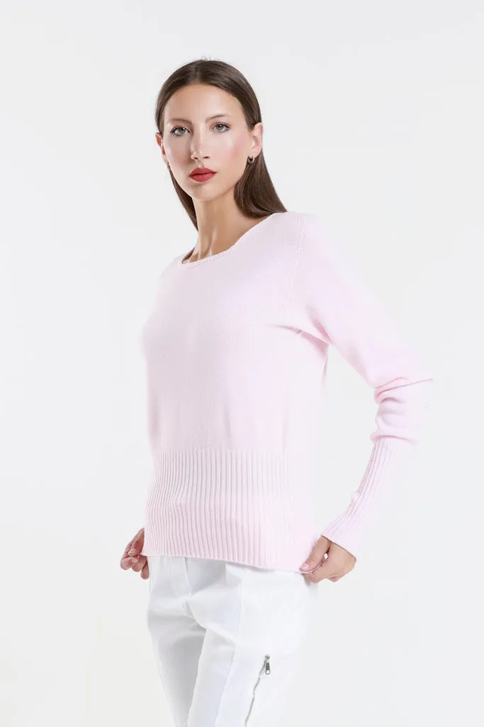Monica Seriously Soft LS Ribbed Bottom Short Sweater (BLS436)