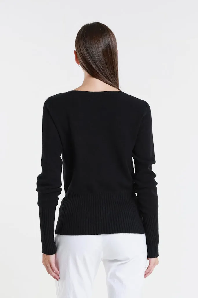 Monica Seriously Soft LS Ribbed Bottom Short Sweater (BLS436)