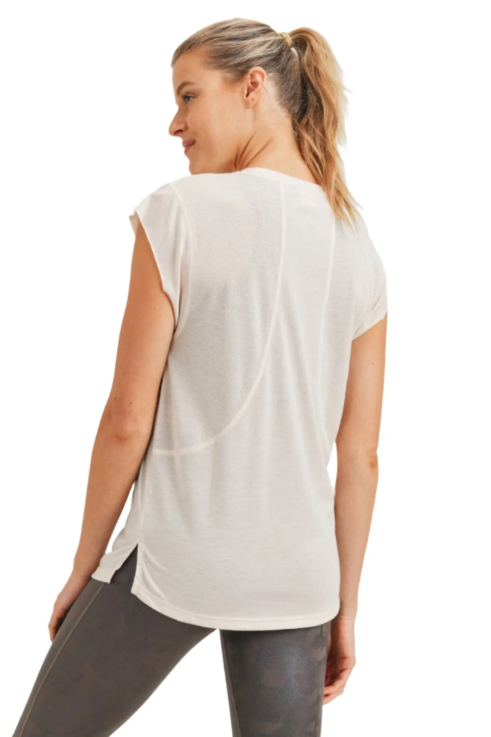 Mono B Perforated Swoop Top KT210352 and Plus
