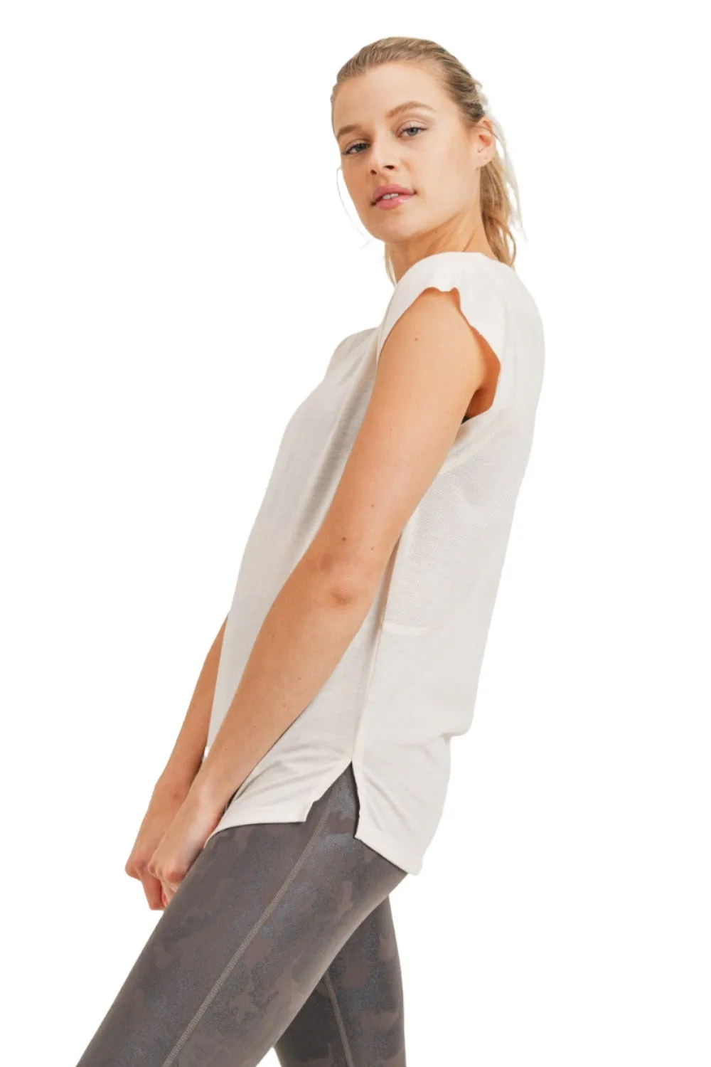 Mono B Perforated Swoop Top KT210352 and Plus