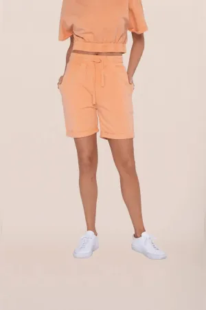Mono B Relaxed High-Waisted Shorts - Coral Sand
